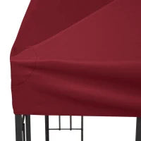 Tela di Ricambio per Gazebo Padiglione Tenda 3 x 3 m, in Poliestere ad Alta Densità 180 g/m², Rosso