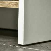 kleankin Mobile Bagno Sottolavabo con Armadietto e 2 Mensole in Legno, 77x45x60 cm, Bianco e Legno