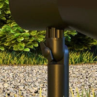 Set 2 Luci da Giardino Solari RGB con 2 Modalità di Illuminazione, in PP e PC, 10.6x15x38 cm, Nero