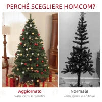 Albero di Natale in Plastica con 1050 Rami e Base Pieghevole in Acciaio, Ø120x180 cm, Verde
