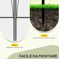 Recinzione Esterna a 5 Pannelli in Metallo con Lacci, 305x62 cm, Nera