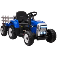 Auto elettrica per bambini con rimorchio, telecomando, fari, 3-6 km/h, per 3-6 anni, Blu