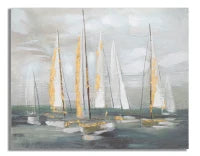 Dipinto Su Tela Gold Boat cm 100X2,8X80