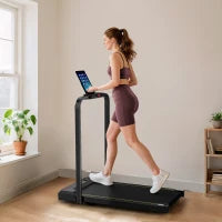 Tapis roulant Pieghevole 2 in 1 con Display LED e Telecomando, Nero