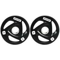 Set di 2 Dischi Pesi in Acciaio con Rivestimento in Gomma per Bilanciere