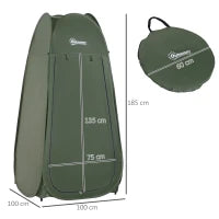 Tenda da Doccia Pop Up Impermeabile in Poliestere e Plastica, 100x100x185 cm, Verde Militare