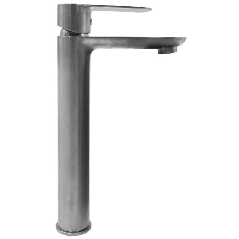 Miscelatore rubinetto oceania per lavabo con bocca alta in ottone nickel spazzolato *** confezione 1