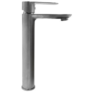 Miscelatore rubinetto oceania per lavabo con bocca alta in ottone nickel spazzolato *** confezione 1