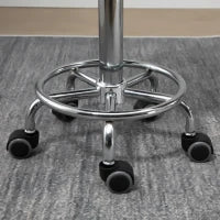 Set 2 Sgabelli Girevoli con Ruote, Altezza Regolabile e Rivestimento Similpelle PU, 38x38x57-72cm