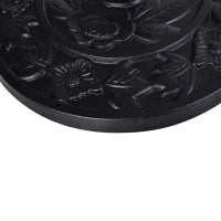 Base per Ombrellone a Mezzaluna da Ø3.8 e Ø4.8 mm in Resina con Manovella, 50x31x32 cm, Nero