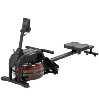 Vogatore con serbatoio d'acqua 6-11 L, monitor LCD e supporto per cellulare, capacità 135 kg, in acciaio, Nero