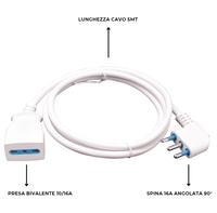 Prolunga lineare ecova lunghezza 5 metri colore bianco