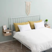 Set da 2 Comodini Moderni Sospesi con Cassetto e Ripiano in Legno 35x32x22.5cm, Rovere