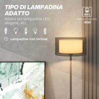 Lampada da Terra Moderna con Doppio Paralume e Interruttore a Pedale, Ø33 x 152.5 cm, Nero
