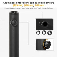 Base per Ombrellone 13kg in Cemento con Finitura Lucida, 40x40x43cm, Nero