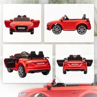 Macchina Elettrica per Bambini 3-5 Anni Licenza AUDI TT con Telecomando e Fari LED, 102x60x44 cm, Rosso