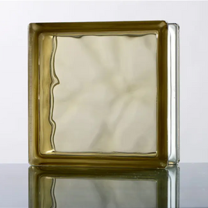 Vetromattone effetto ondulato diffusione luce modello pure 190 x 190 x 80 mm *** colore- avana, confezione 1