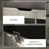 Scarpiera Salvaspazio Imbottita a 3 Ripiani Aperti con Spazio a Scomparsa, in Legno, 80x30x45 cm, Nero e Grigio