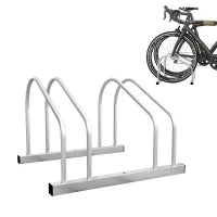Rastrelliera per 2 Biciclette in Acciaio con Posizione Regolabile, 50x34x27.5 cm, Argento