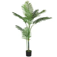 Pianta Finta Palma Areca Alta 150 cm per Interni con Vaso, Decorazione per Casa e Ufficio, Verde