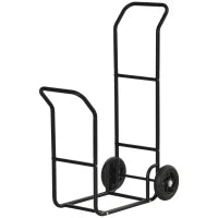 Carrello Portalegna in Acciaio con 2 Ruote per Interno ed Esterno, 77x42x105 cm, Nero