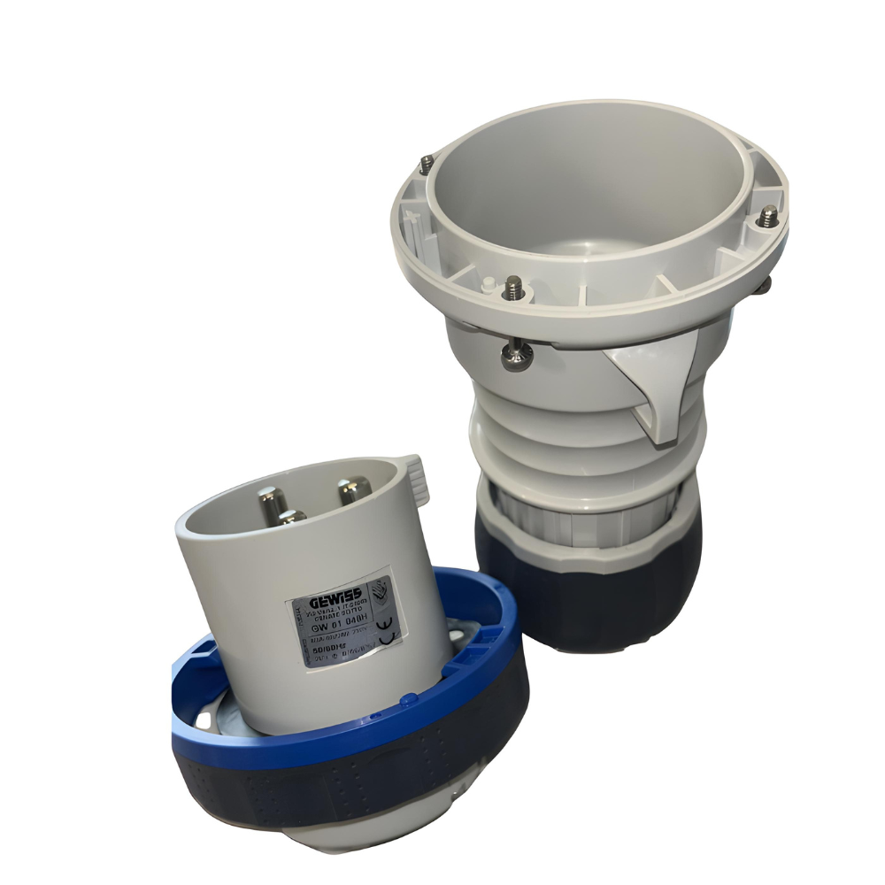 Spina mobile diritta hp ip66 63a 200-250v blu