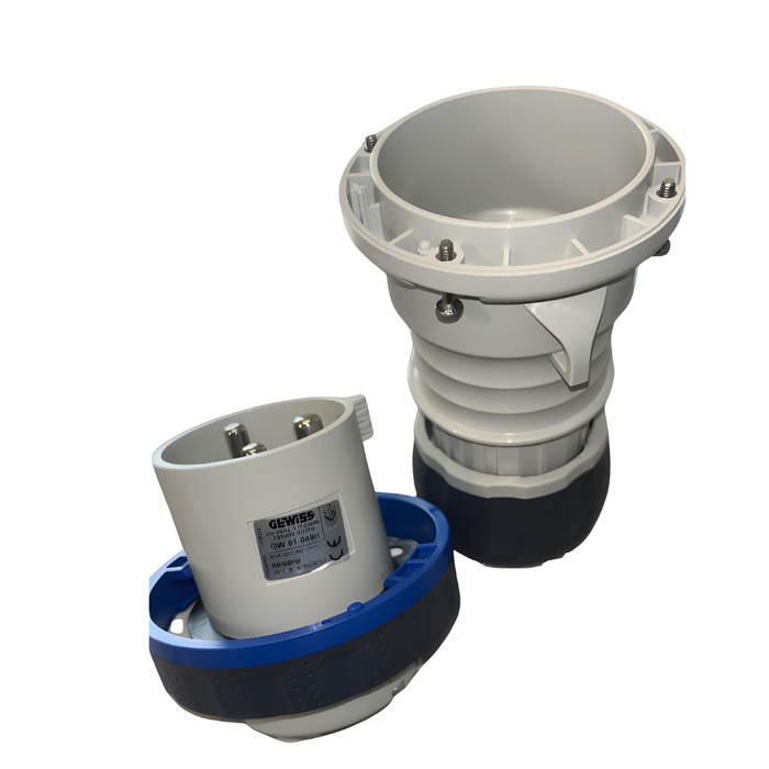 Spina mobile diritta hp ip66 63a 200-250v blu