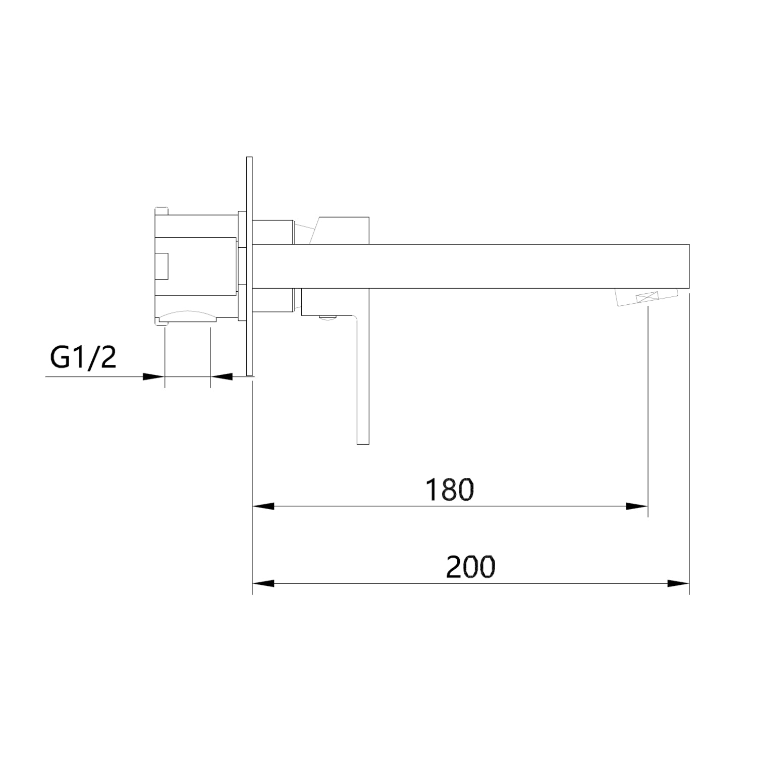 Miscelatore lavabo parete oceania ad incasso ottone colore oro satinato *** confezione 1