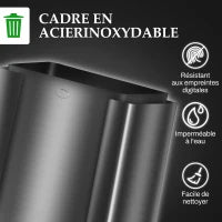 Bidone da Cucina 45L con 3 Scomparti da 15L, Coperchio, Secchi Interni Rimovibili, 3 x 15L, Nero