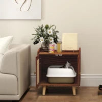 Mobile Lettiera per Gatti con Porte e Tappetini in Sisal, 55x43x59,6 cm, Marrone