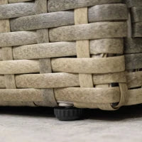 Set da Giardino 6 Pezzi in Rattan con Divani, Poltrone e Tavoli Contenitore, Beige