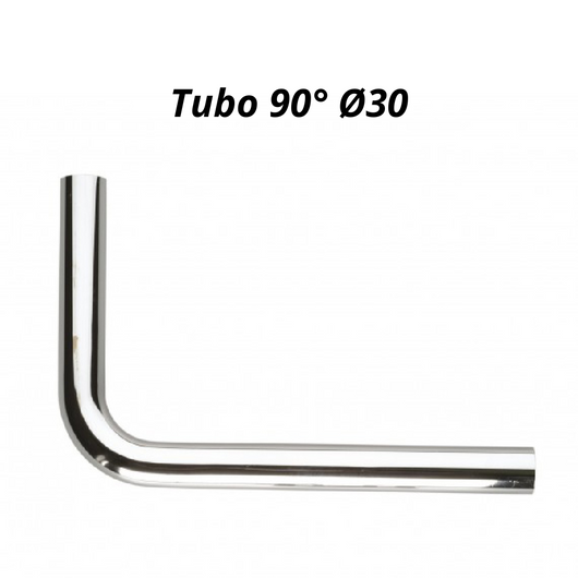 Tubo scarico cromato con curva 90 gradi diametro 30
