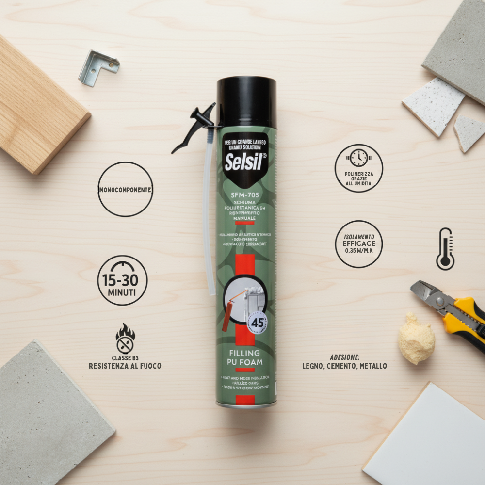 Schiuma poliuretanica da riempimento manuale adattatore a vite 750 ml
