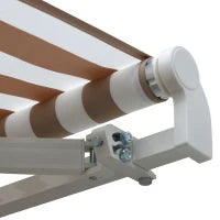Tenda da Sole per Esterno Regolazione con Manovella, 295x245cm, Beige e Bianco