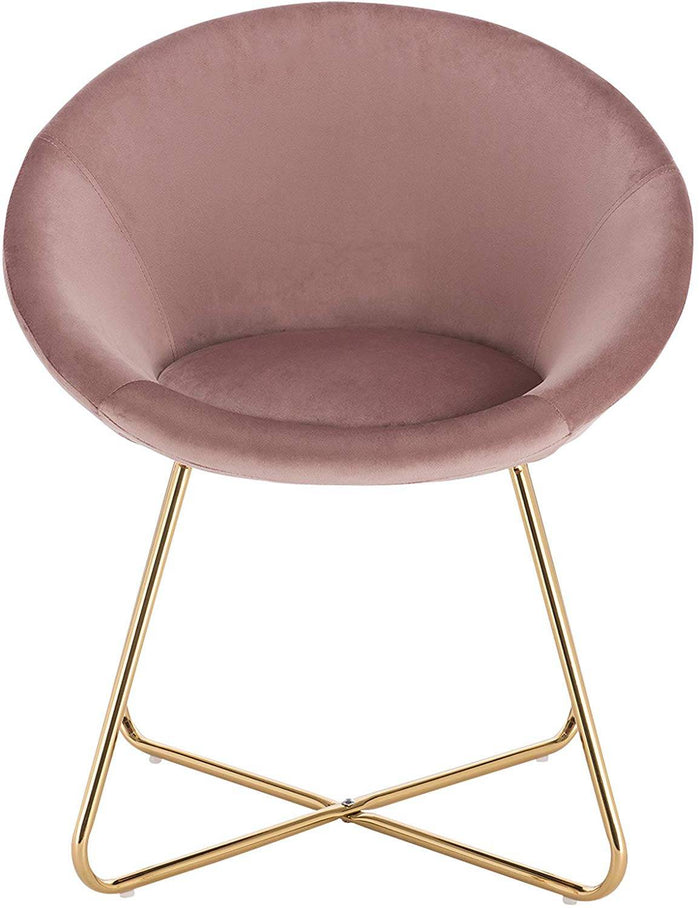 Set di 2 sedie da cucina in velluto e gambe in metallo rosa 19_0000304