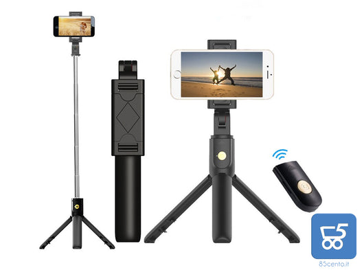 K07 - Bastone per selfie wireless, treppiede integrato Wireless Selfie Stick Mini portatile estraibile per smartphone