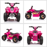 Quad per Bambini Elettrico con Batteria Ricaricabile 6V, e Velocità 2.8-4.6km/h, 72x40x45.5 cm, Rosa