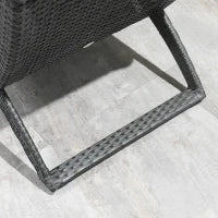 Sdraio da Giardino Pieghevole in Rattan PE Ergonomica con Cuscino, Grigio