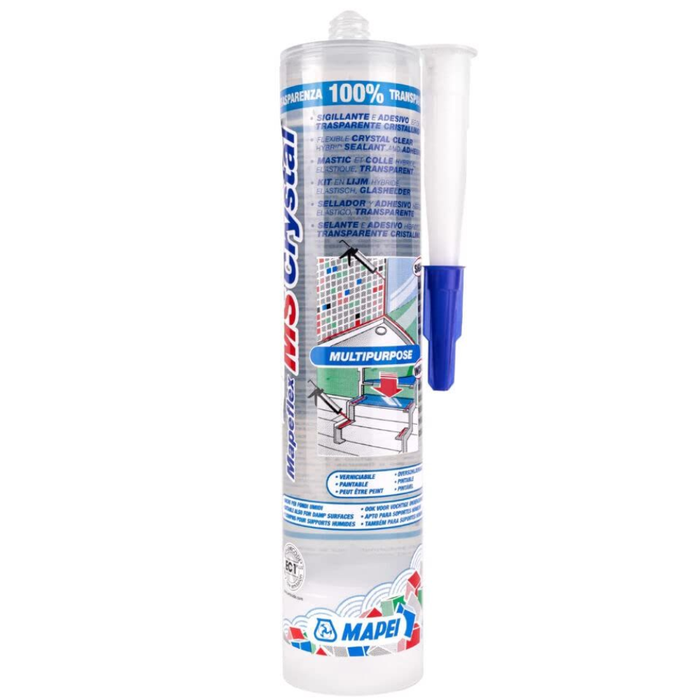 Silicone trasparente mapei mapeflex ms crystal per sigillature invisibili 300 ml