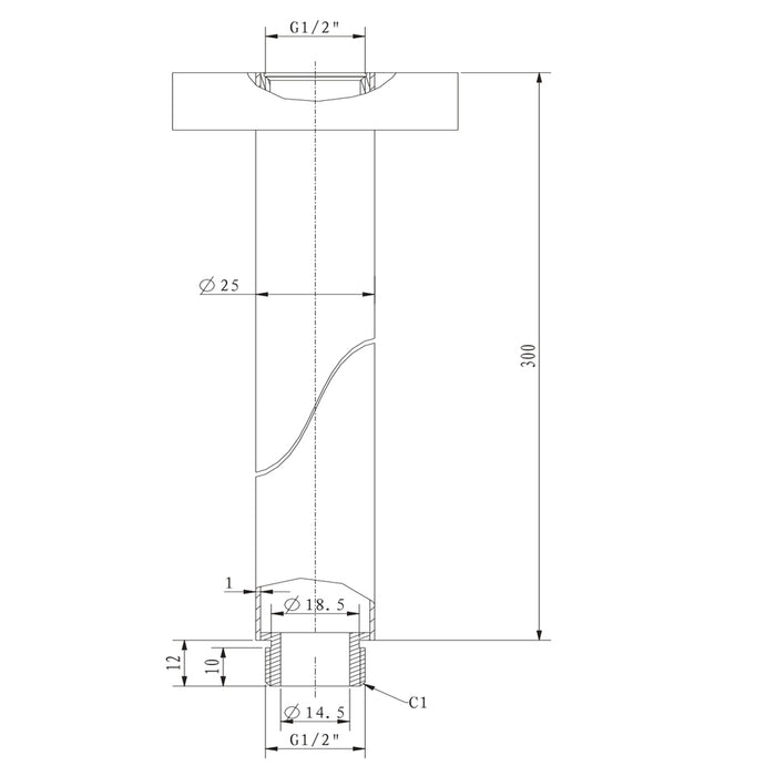 Braccio doccia ottone cromato prolunga soffione doccia bagno fisso attacco standard