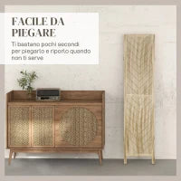 Paravento da Interno Pieghevole a 3 Ante a Spina di Pesce in Legno, 120x1.6x170 cm