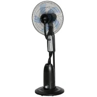 Ventilatore Nebulizzatore a 3 Velocità, Oscillazione 75° e Nebulizzazione Regolabile, Nero