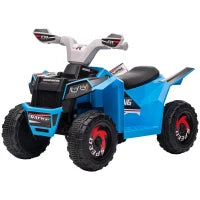 Quad per Bambini 18-36 Mesi in PP e Metallo, Velocità max 2.5 km/h, 70x41.5x48.5 cm, Blu Grigio e Nero