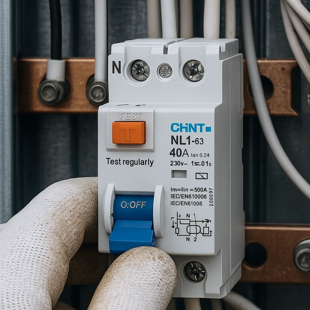 Interruttore differenziale bipolare puro tipo ac 30ma chint serie nl1-63 *** ampere 40 ampere, confezione 1