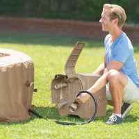 28412EX - Simple Spa Plus Bubble Massage Set 236X71Cm 8 Posti Con Pompa, Riscaldatore, Sistema Di Purificazione Acqua, 100 Getti, Telo Base, Telo Copertura, Dispenser Di Cloro