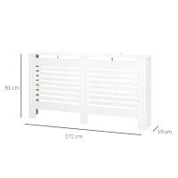 Copritermosifoni a Doghe con Ripiano Portaoggetti, in Legno, 172x19x81 cm, Bianco