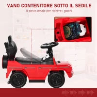 Macchina a Spinta per Bambini 12-36 Mesi con Licenza Mercedes, Tettuccio e Maniglia, 85.5x40.5x95 cm, Rosso