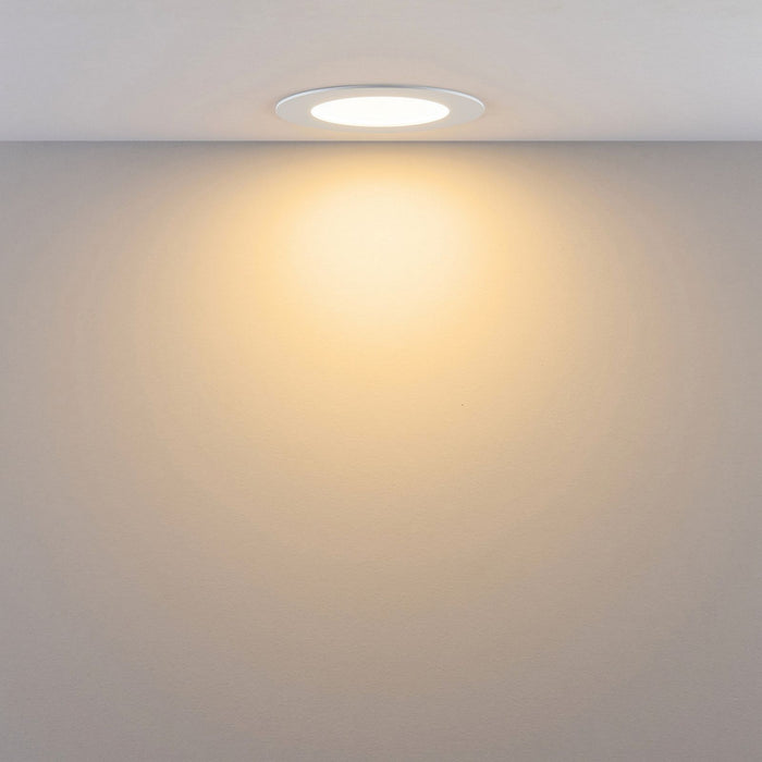 Faretto LED incasso pannello tondo slim DMX RGB multicolore luce calda 24V impermeabile cromoterapia box doccia bagno 12W foro 125mm