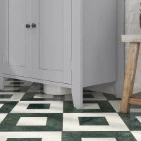 kleankin Mobile per Sotto del Lavabo Armadio Basso con 2 Porte e Ripiano Regolabile Stile Moderno 60x30x60 cm Grigio