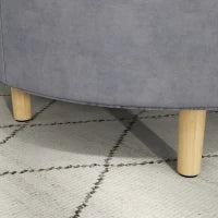 Pouf Contenitore Tessuto Sherpa da 120 kg max con Vassoio a Ribalta, in MDF e Faggio, 56x56x42 cm, Grigio